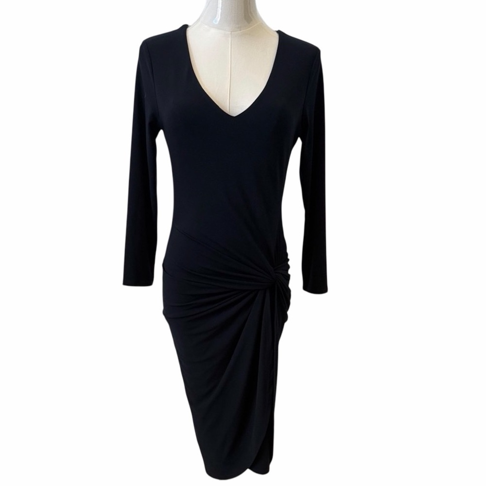Velvet by Graham Spencer Navy Twist Knot Midi Dress Size S Anthropologie